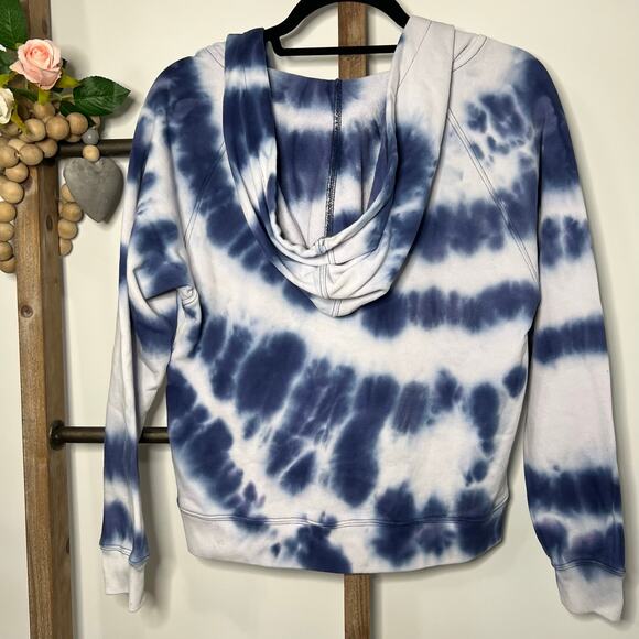 J Crew Long Sleeve V Neck Tie Dye Hoodie Sweatshirt Size Small - Picture 4 of 8